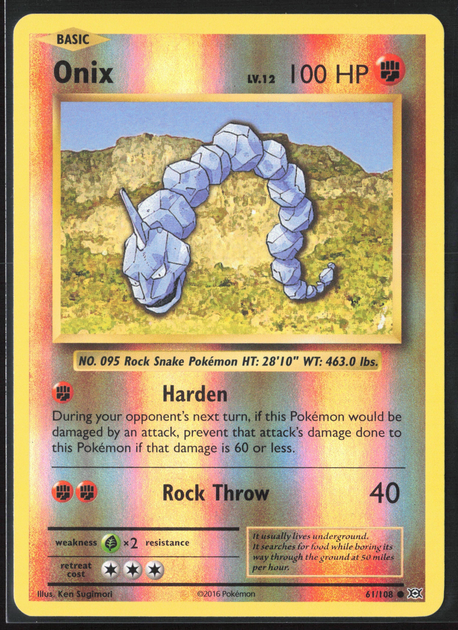 XY - Evolutions #61/108 Onix 21742 Reverse Holo