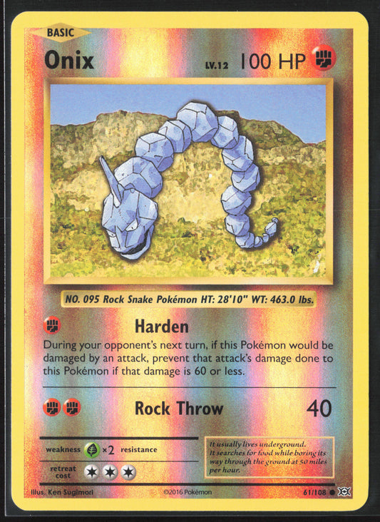 XY - Evolutions #61/108 Onix 21742 Reverse Holo