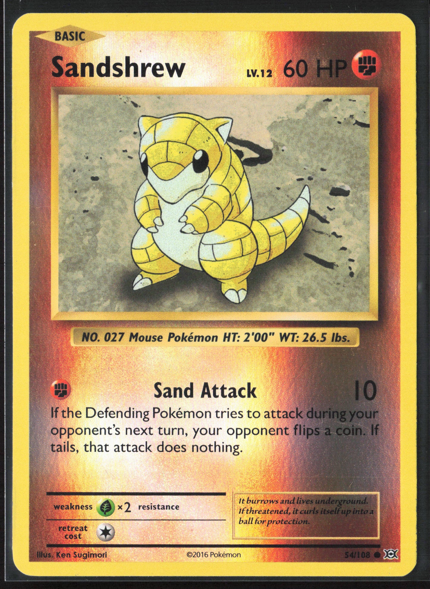 XY - Evolutions #54/108 Sandshrew 21743 Reverse Holo