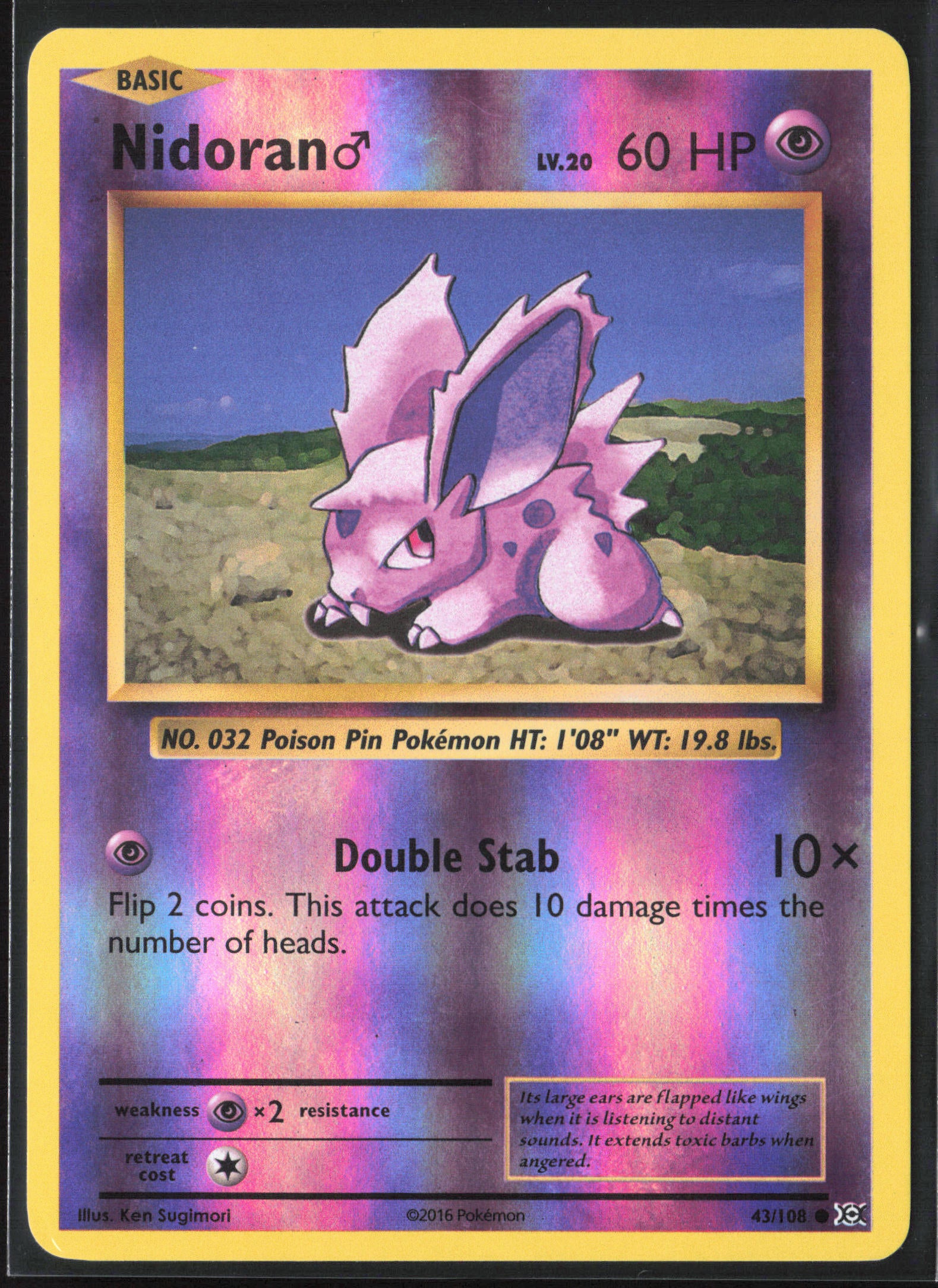 XY - Evolutions #43/108 Nidoran M 21746 Reverse Holo