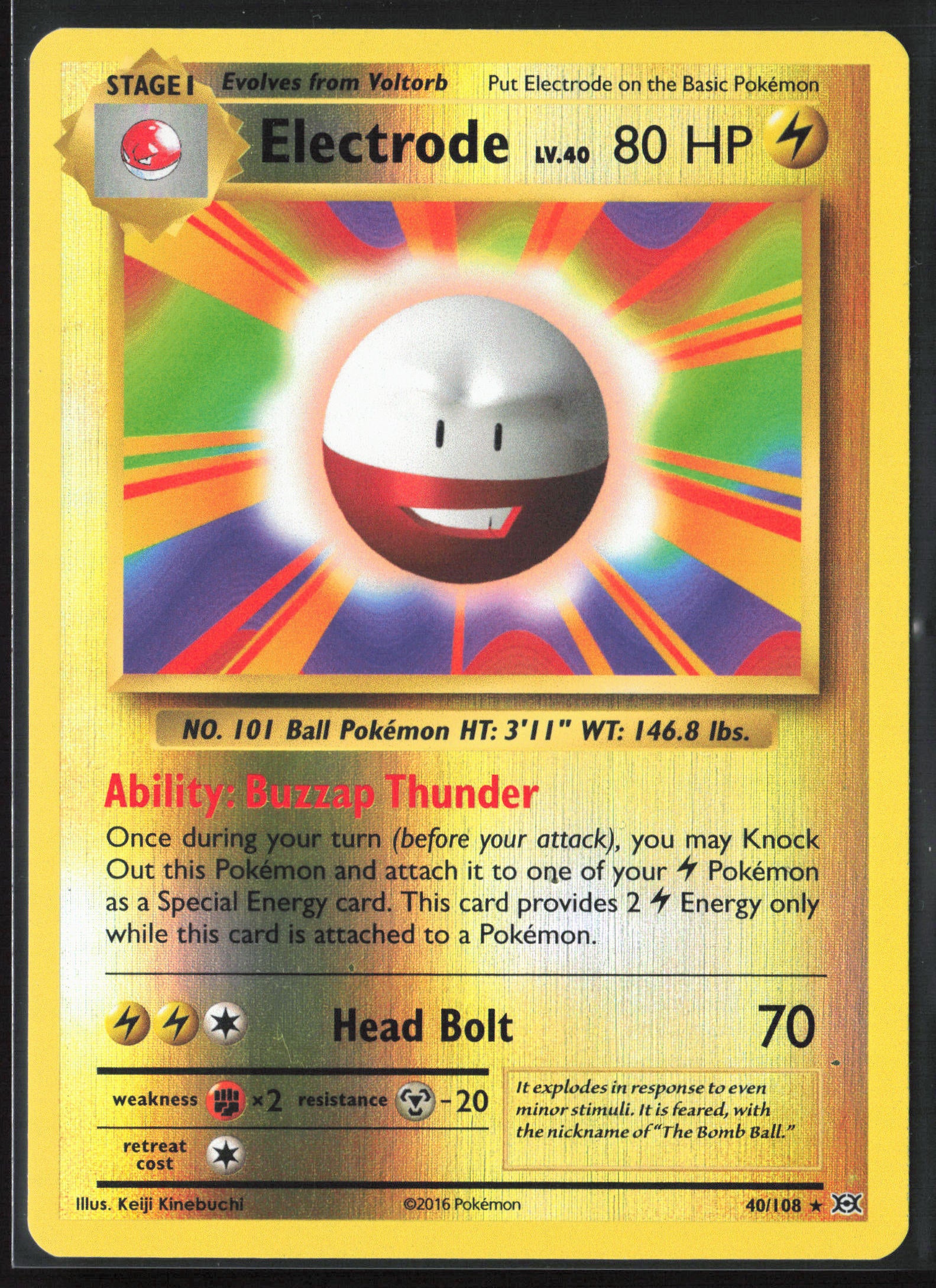 XY - Evolutions #40/108 Electrode 21749 Reverse Holo