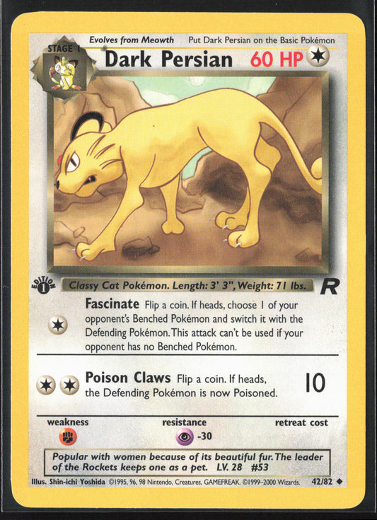 Team Rocket #42/82 Dark Persian First Edition - Non-Holo 21758
