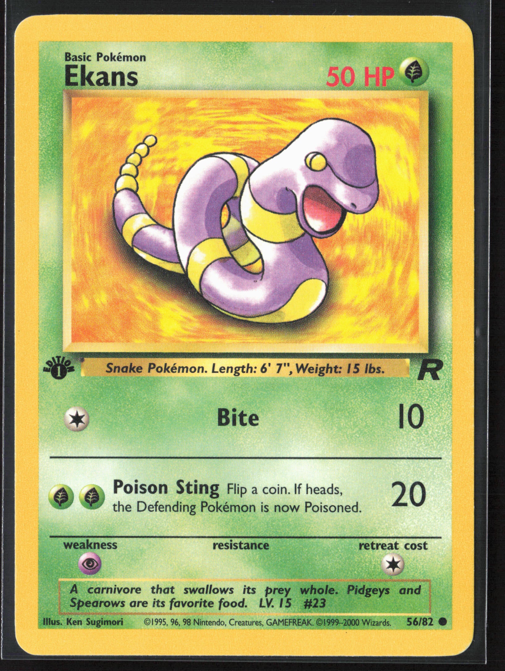 Team Rocket #56/82 Ekans 21760 First Edition - Non-Holo