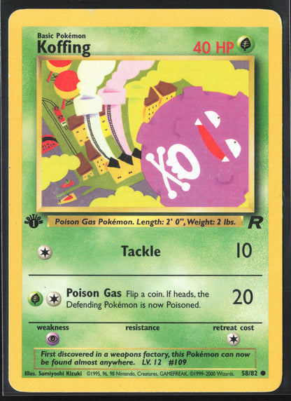 Team Rocket #58/82 Koffing 21761 First Edition - Non-Holo