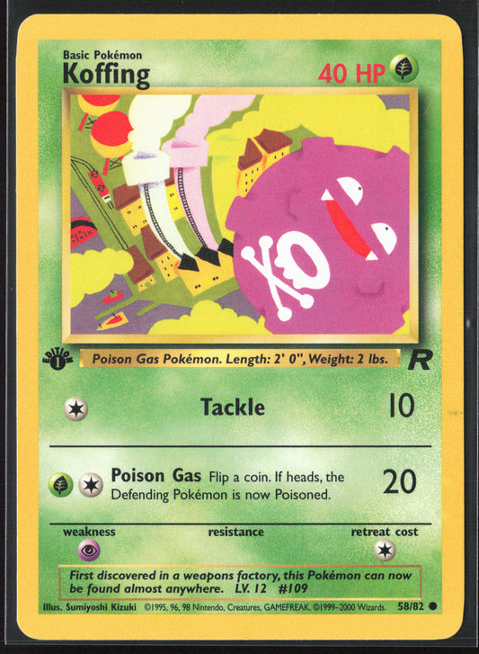 Team Rocket #58/82 Koffing First Edition - Non-Holo 21762
