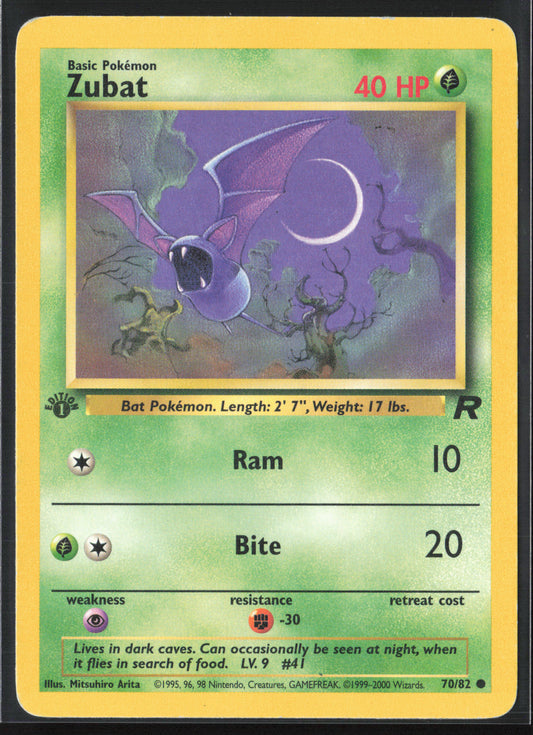 Team Rocket #70/82 Zubat First Edition - Non-Holo 21763