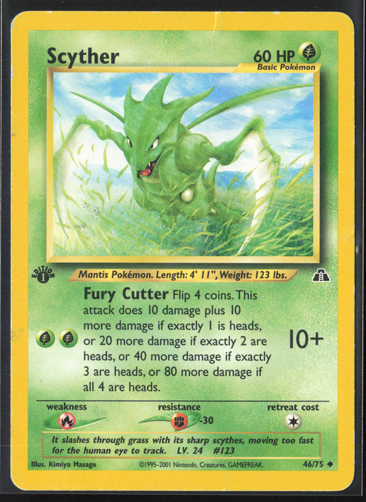 Neo Discovery #46/75 Scyther 21766 First Edition - Non-Holo