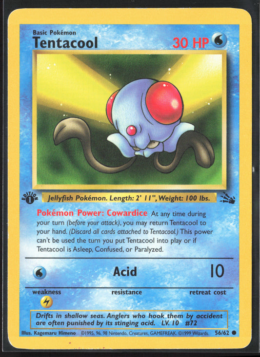Fossil #56/62 Tentacool 21778 First Edition - Non-Holo