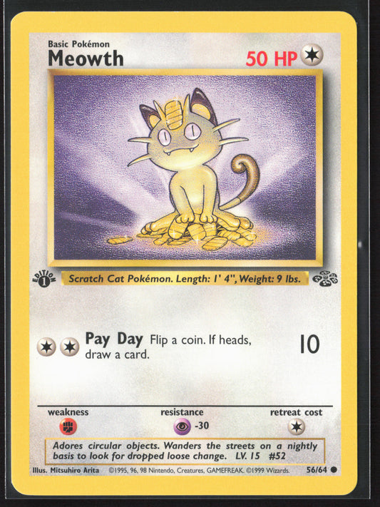 Jungle #56/64 Meowth First Edition - Non-Holo 21781