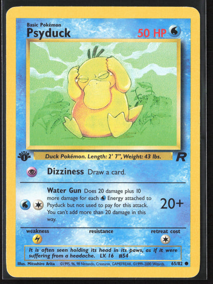 Team Rocket #65/82 Psyduck 21788-First Edition - Non-Holo
