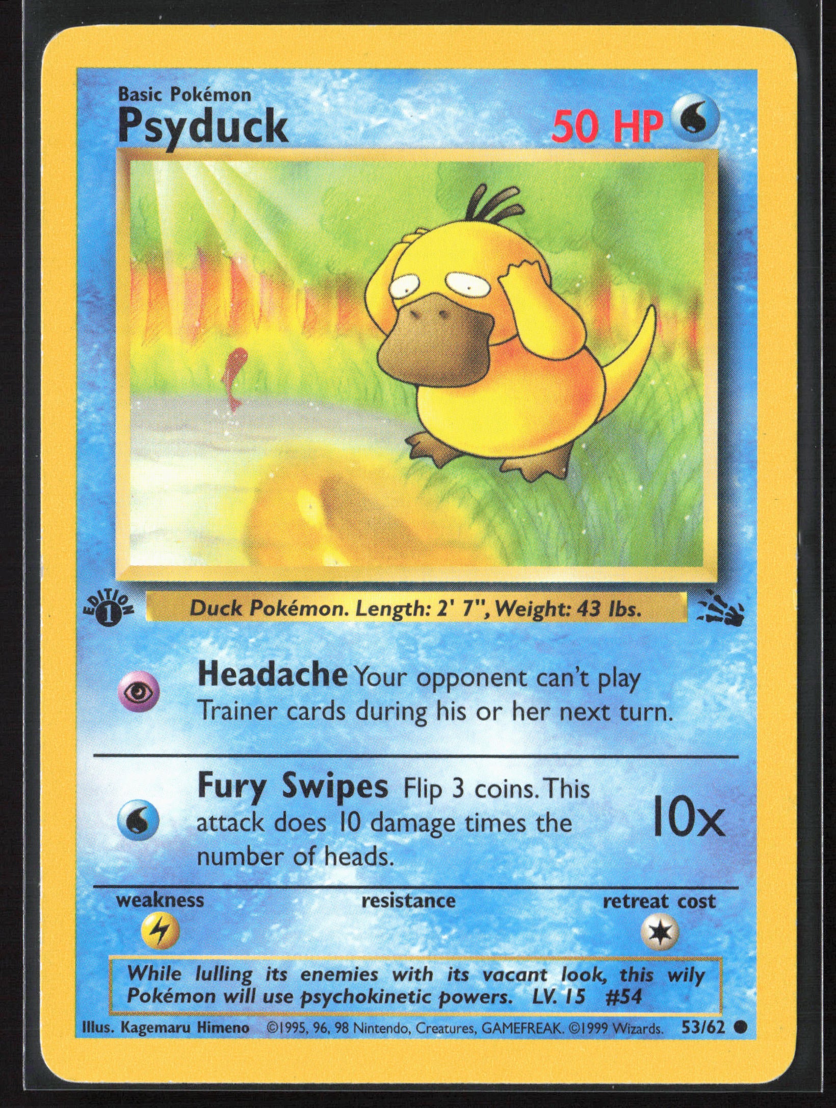 Fossil #53/62 Psyduck 21790-First Edition - Non-Holo
