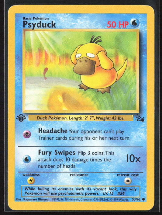 Fossil #53/62 Psyduck 21790-First Edition - Non-Holo