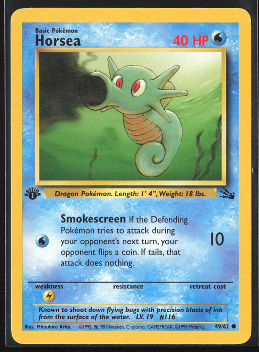 Fossil #49/62 Horsea 21791-First Edition - Non-Holo