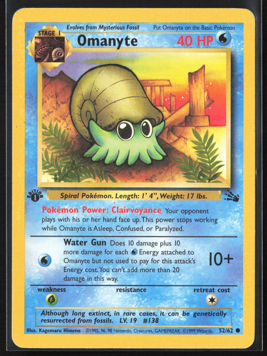 Fossil #52/62 Omanyte 21792-First Edition - Non-Holo