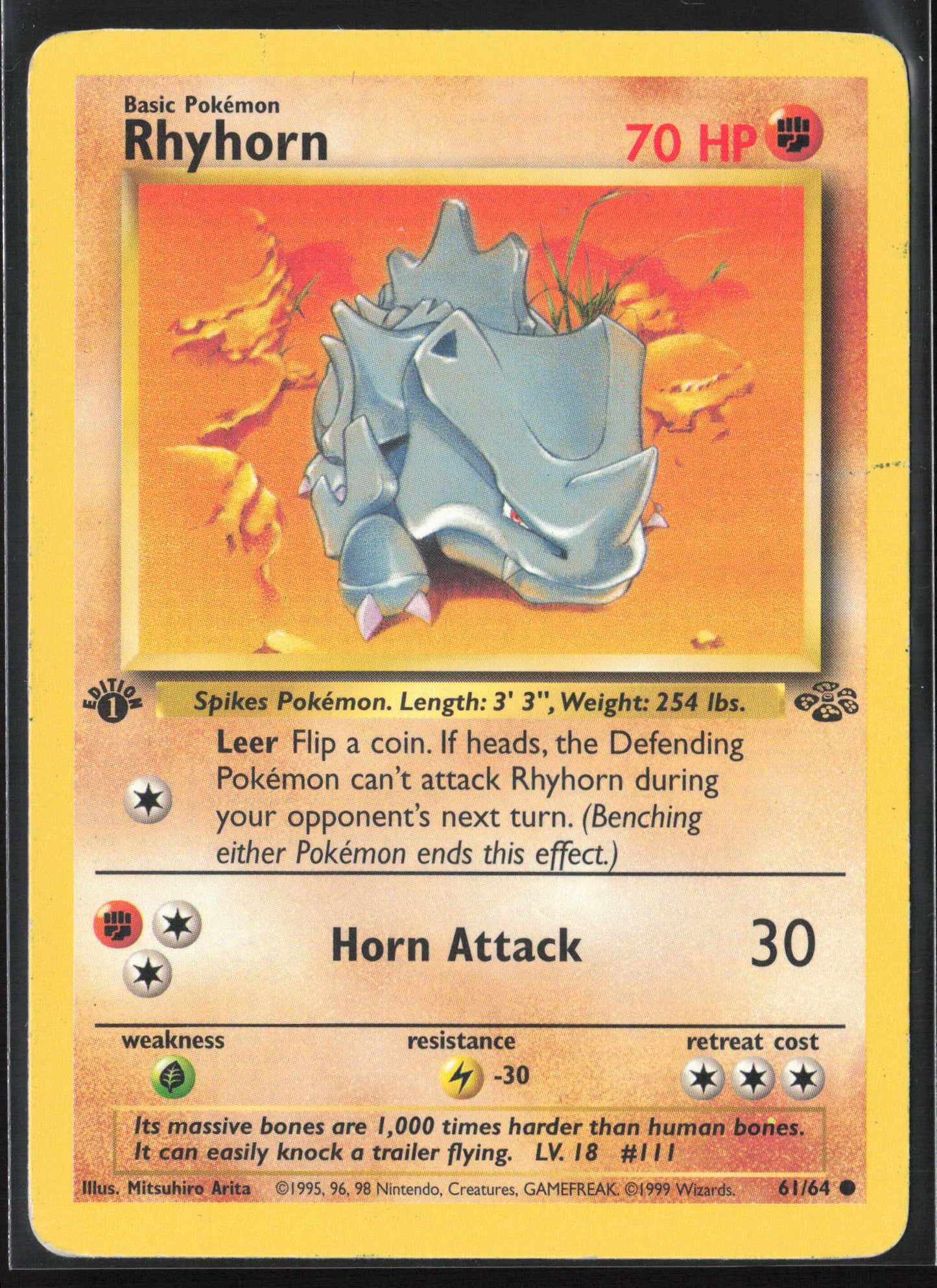 Jungle #61/64 Rhyhorn 21795-First Edition - Non-Holo