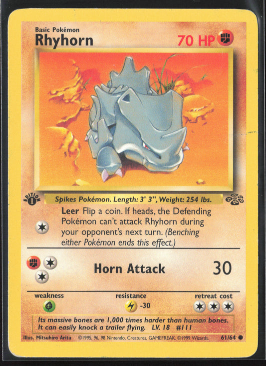 Jungle #61/64 Rhyhorn 21795-First Edition - Non-Holo