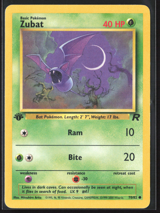 Team Rocket #70/82 Zubat 21810-First Edition - Non-Holo