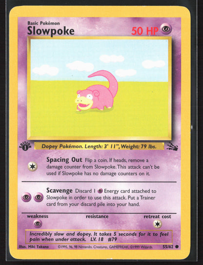 Fossil #55/62 Slowpoke 21811-First Edition - Non-Holo