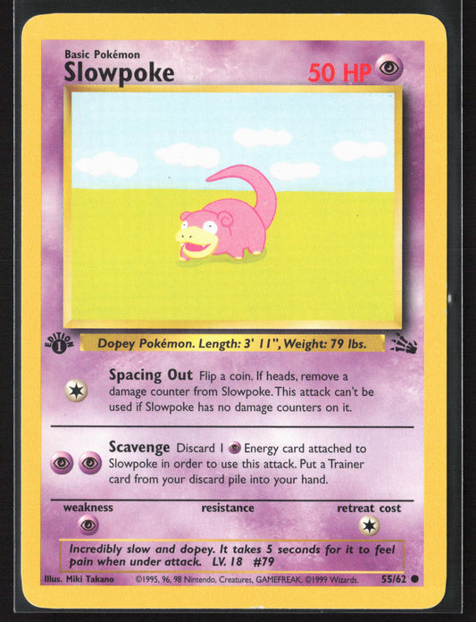 Fossil #55/62 Slowpoke 21811-First Edition - Non-Holo