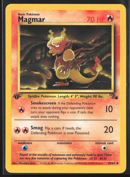 Fossil #39/62 Magmar 21813-First Edition - Non-Holo