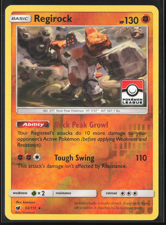 League & Championship Cards #053/111 Regirock 21816-Stamped-Reverse Holo