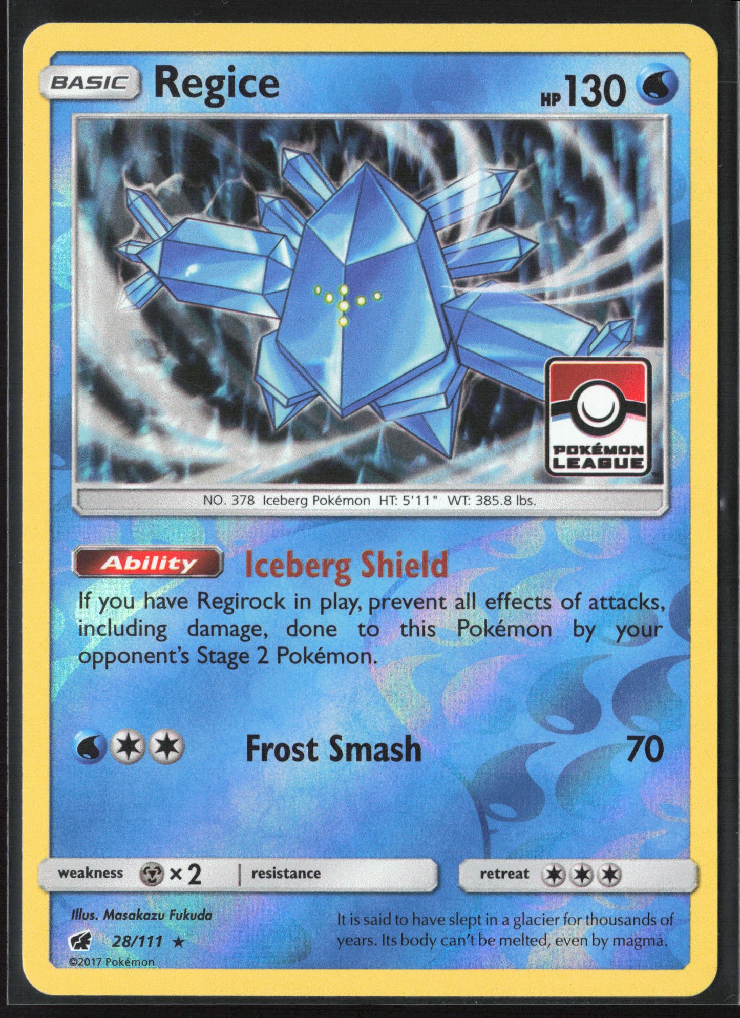 League & Championship Cards #028/111 Regice 21817-Stamped-Reverse Holo
