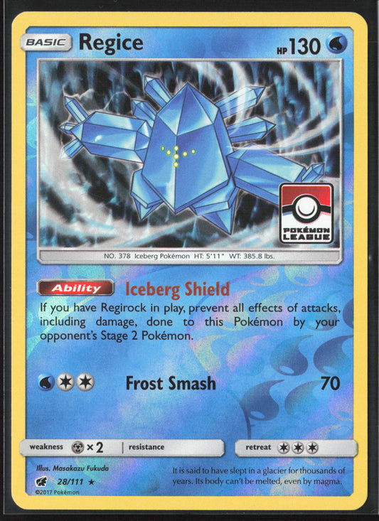 League & Championship Cards #028/111 Regice 21817-Stamped-Reverse Holo