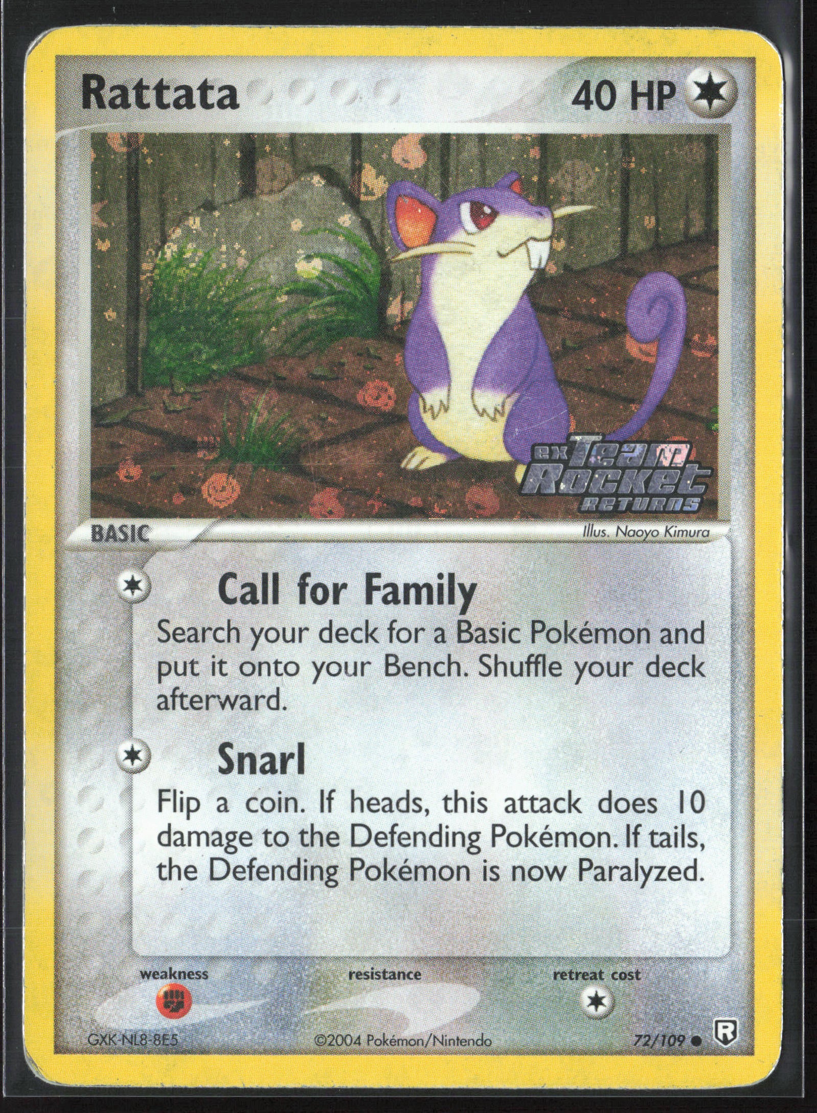 Team Rocket Returns #72/109 Rattata 21834-Stamped-Holo