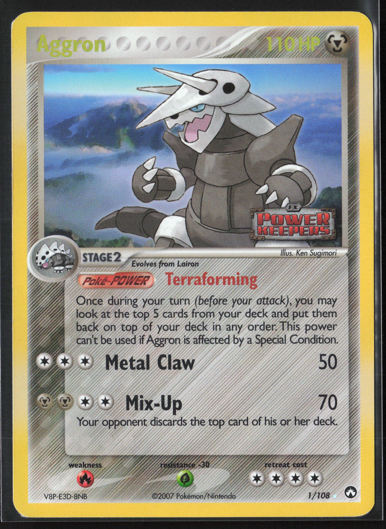 Power Keepers #1/108 Aggron 21846-Stamped-Holo