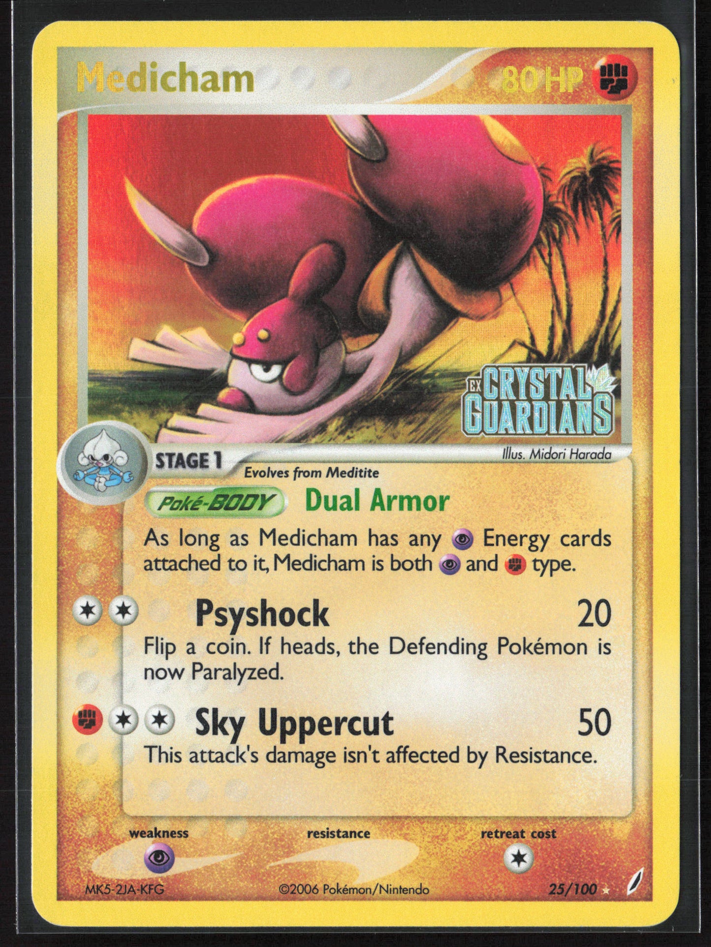 Crystal Guardians #25/100 Medicham 21848-Stamped-Holo