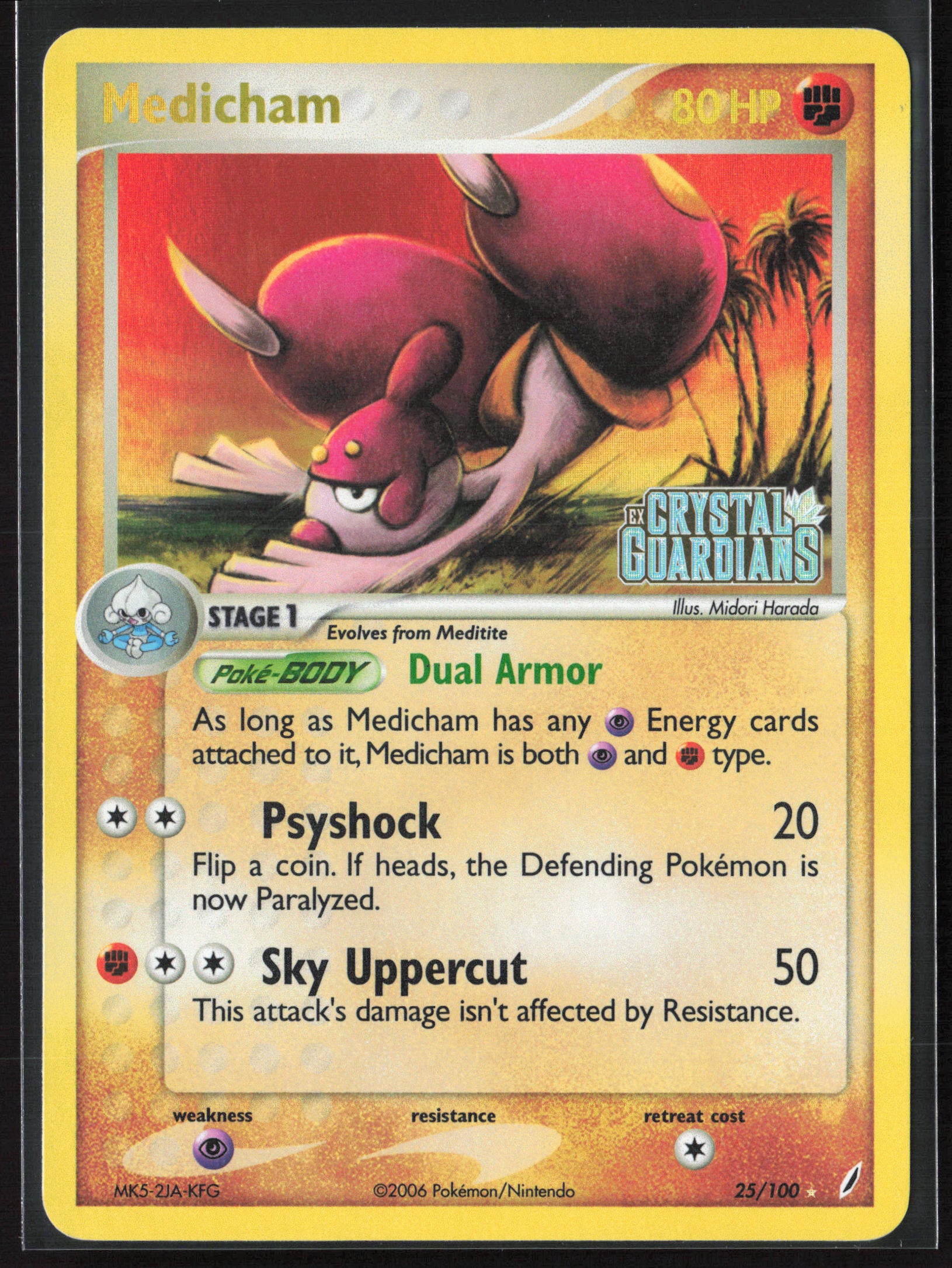 Crystal Guardians #25/100 Medicham 21848-Stamped-Holo
