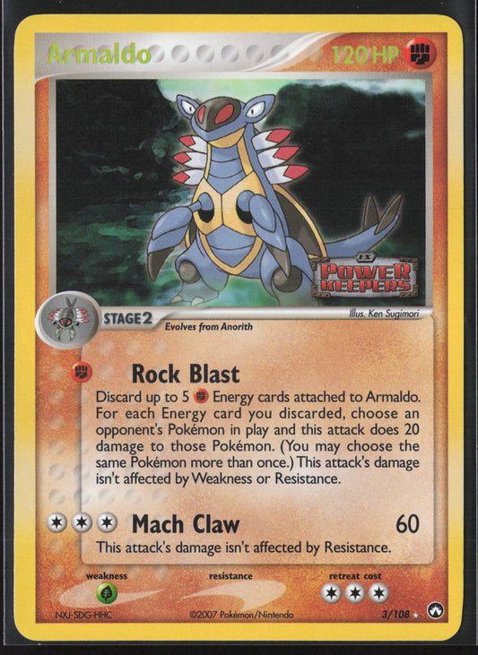 Power Keepers #3/108 Armaldo 21857-Stamped-Holo