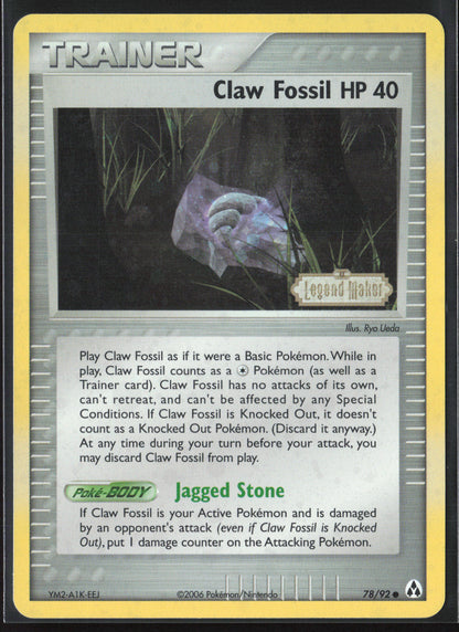 Legend Maker #78/92 Claw Fossil 21859-Stamped-Holo