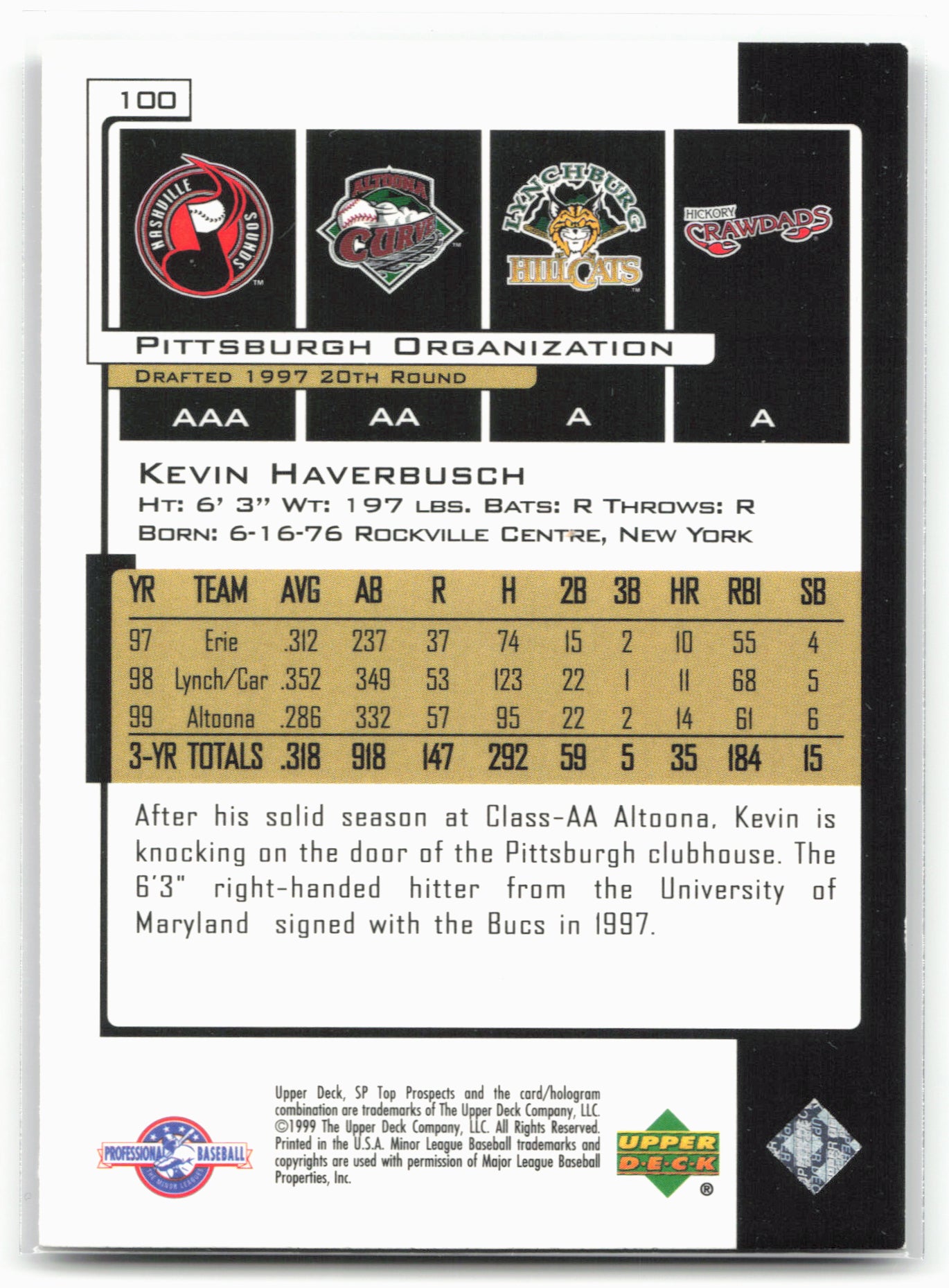 2000 SP Top Prospects #100 Kevin Haverbusch