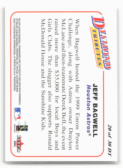 2001 Fleer Tradition #20 DT Jeff Bagwell Diamond Tributes