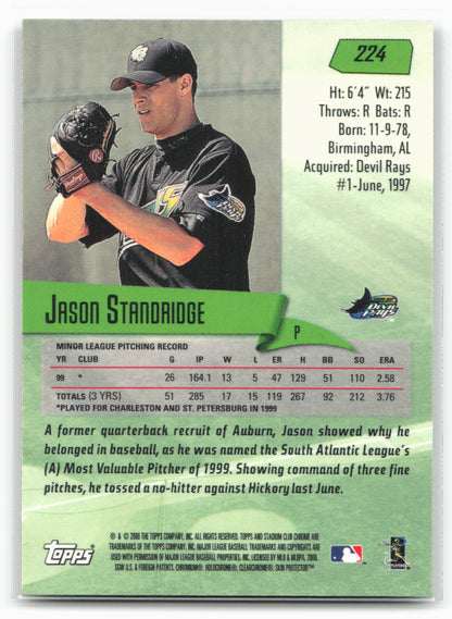 2000 Stadium Club Chrome #224 Jason Standridge