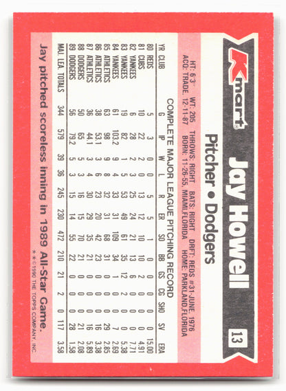 1990 Topps Kmart Super Stars #13 Jay Howell