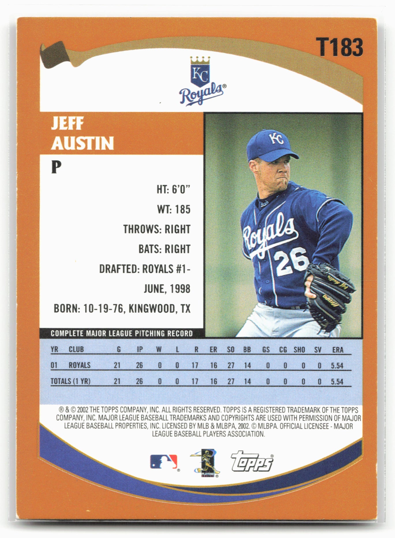 2002 Topps Traded & Rookies #T183 Jeff Austin