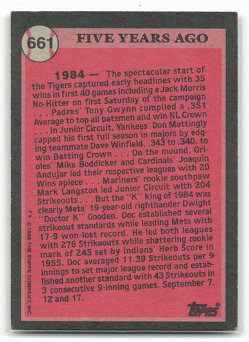 1989 Topps #661 Dwight Gooden