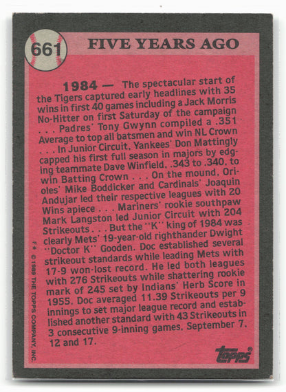 1989 Topps #661 Dwight Gooden