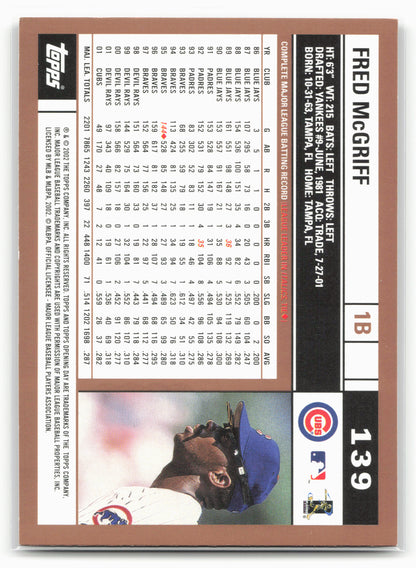 2002 Topps Opening Day #139 Fred McGriff