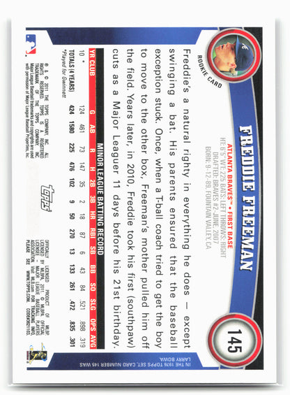 2011 Topps #145 Freddie Freeman