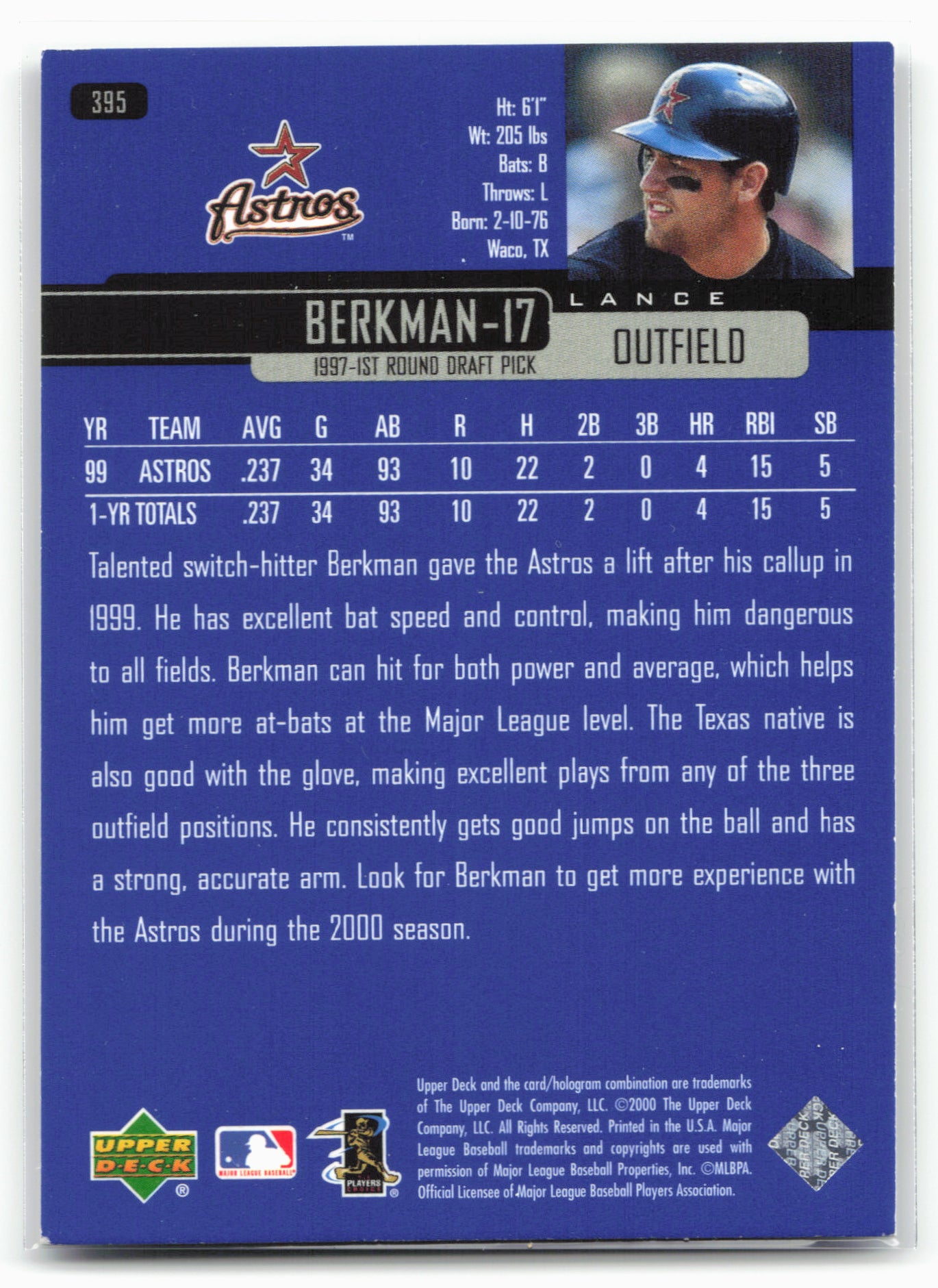 2000 Upper Deck #395 Lance Berkman