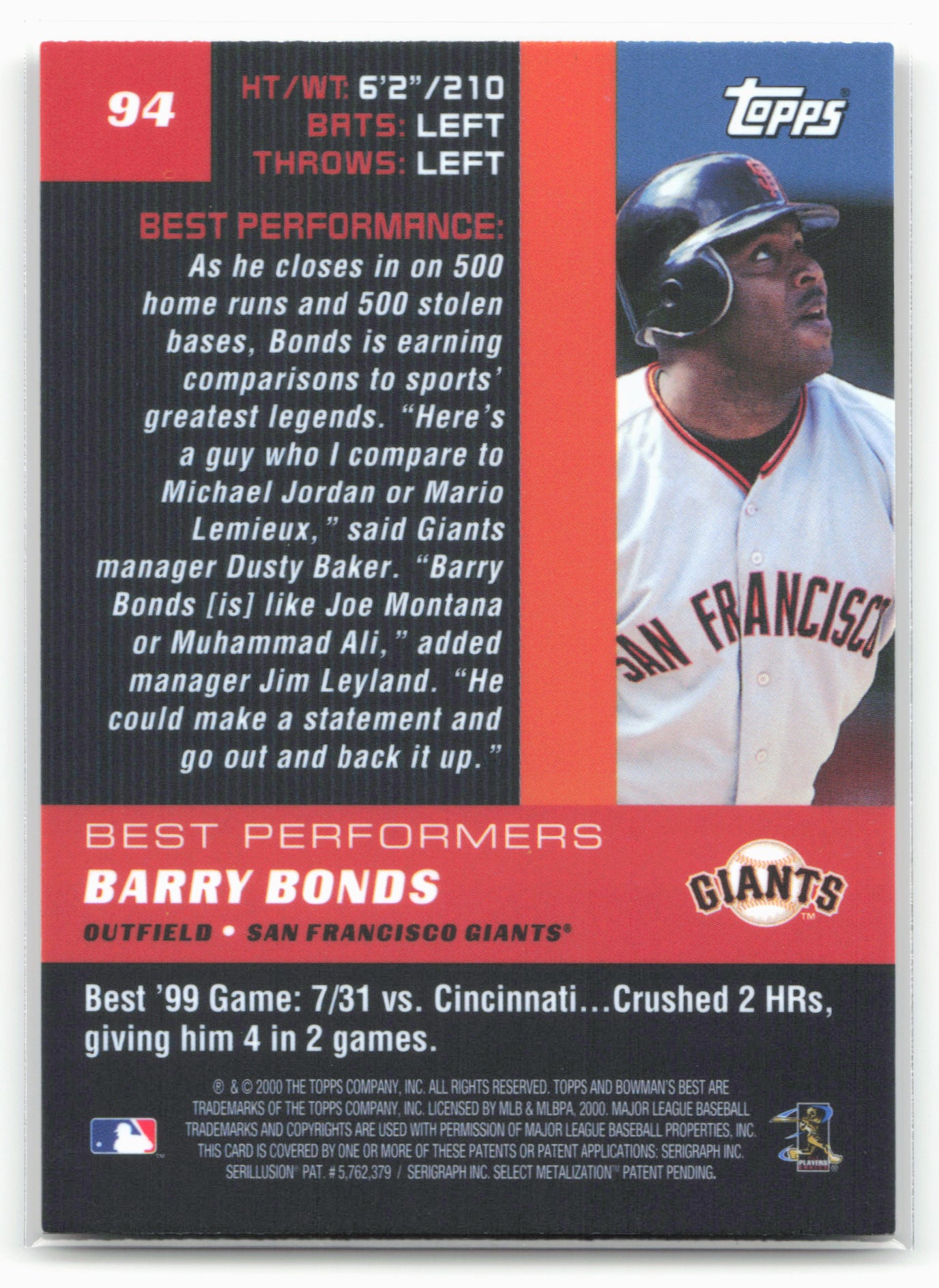 2000 Bowman's Best #94 Barry Bonds