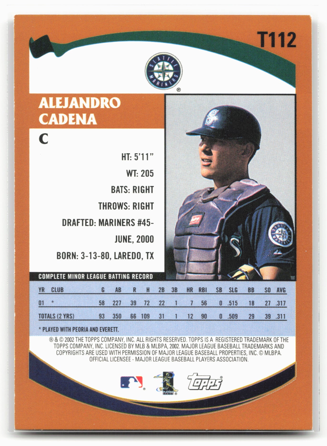 2002 Topps Traded & Rookies #T112 Alejandro Cadena