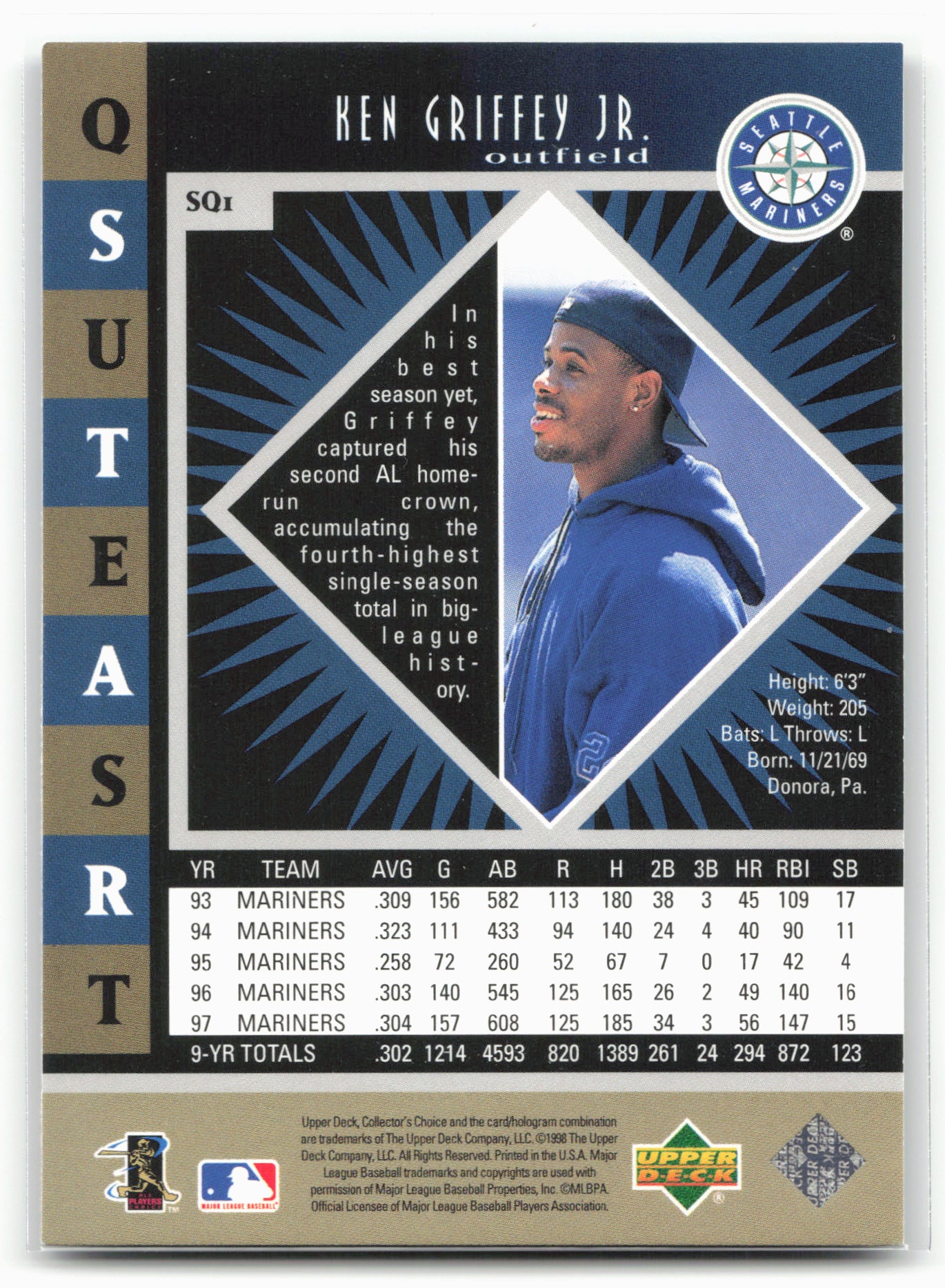 1998 Collector's Choice #SQ1 Ken Griffey Jr. StarQuest Single