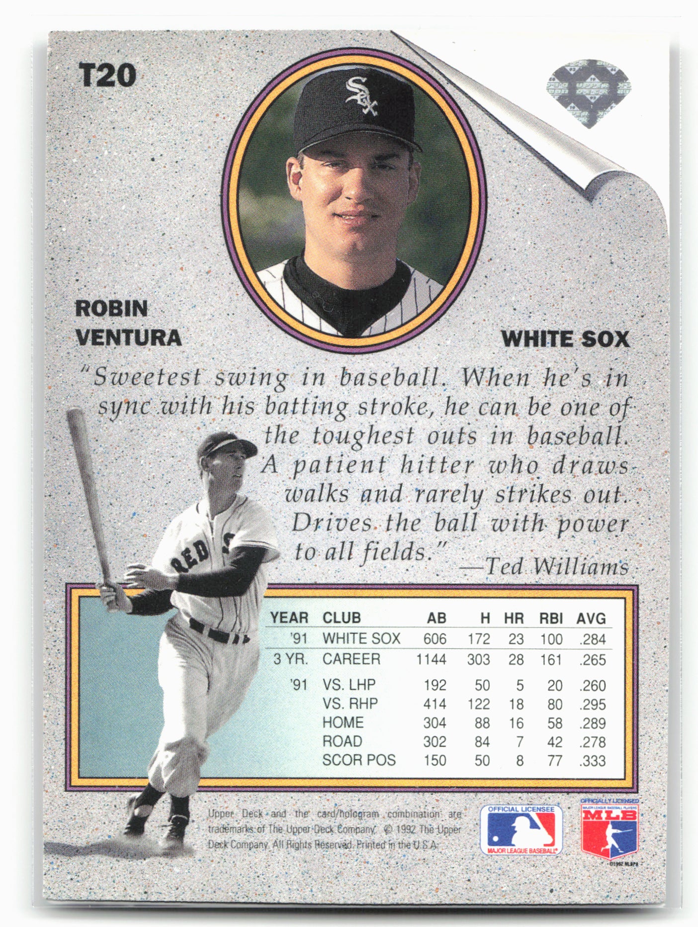 1992 Upper Deck #T20 Robin Ventura Ted Williams' Best