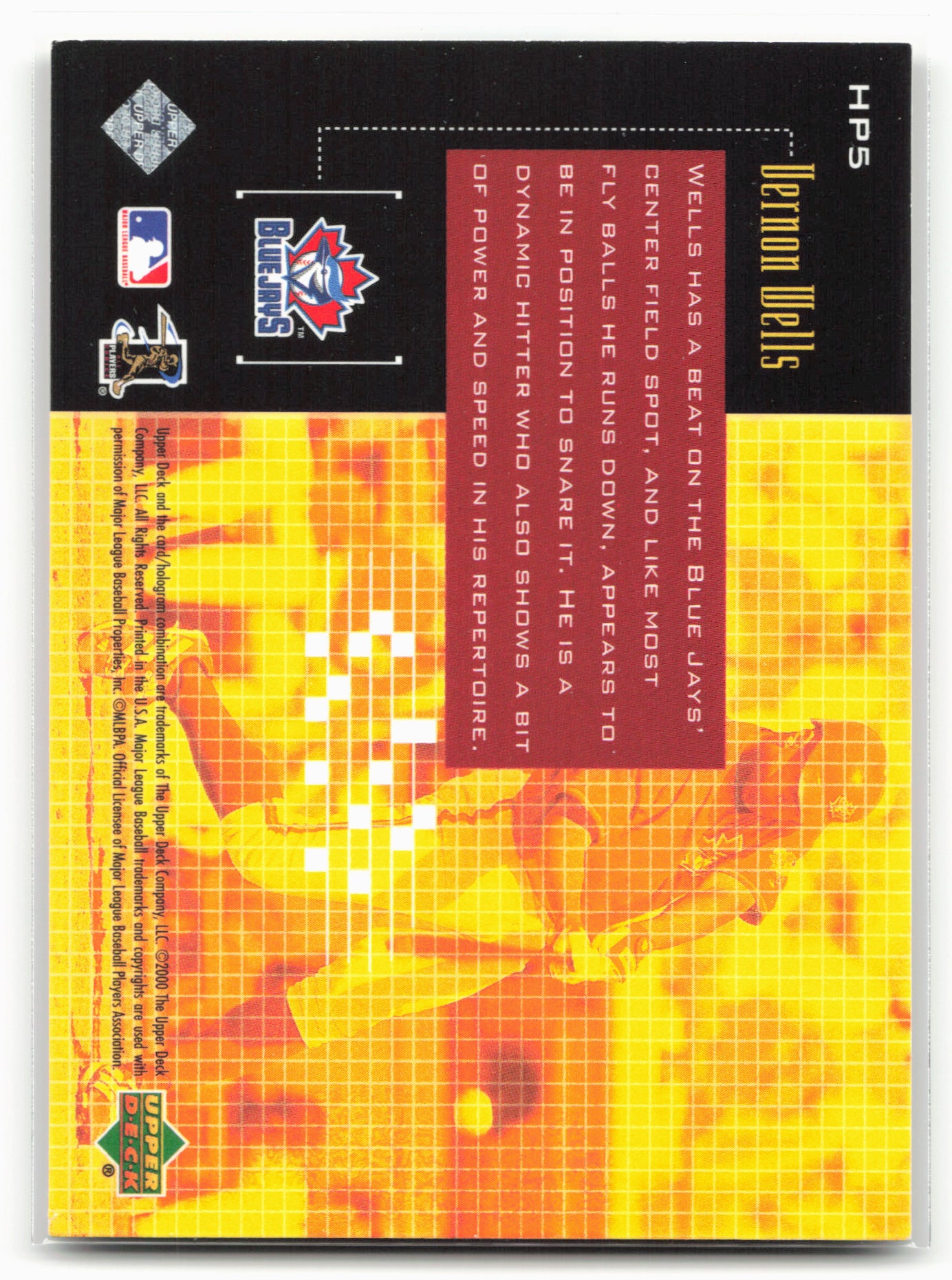 2000 Upper Deck #HP5 Vernon Wells Hot Properties