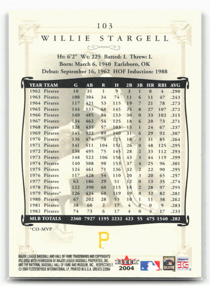 2004 Fleer Greats of the Game #103 Willie Stargell