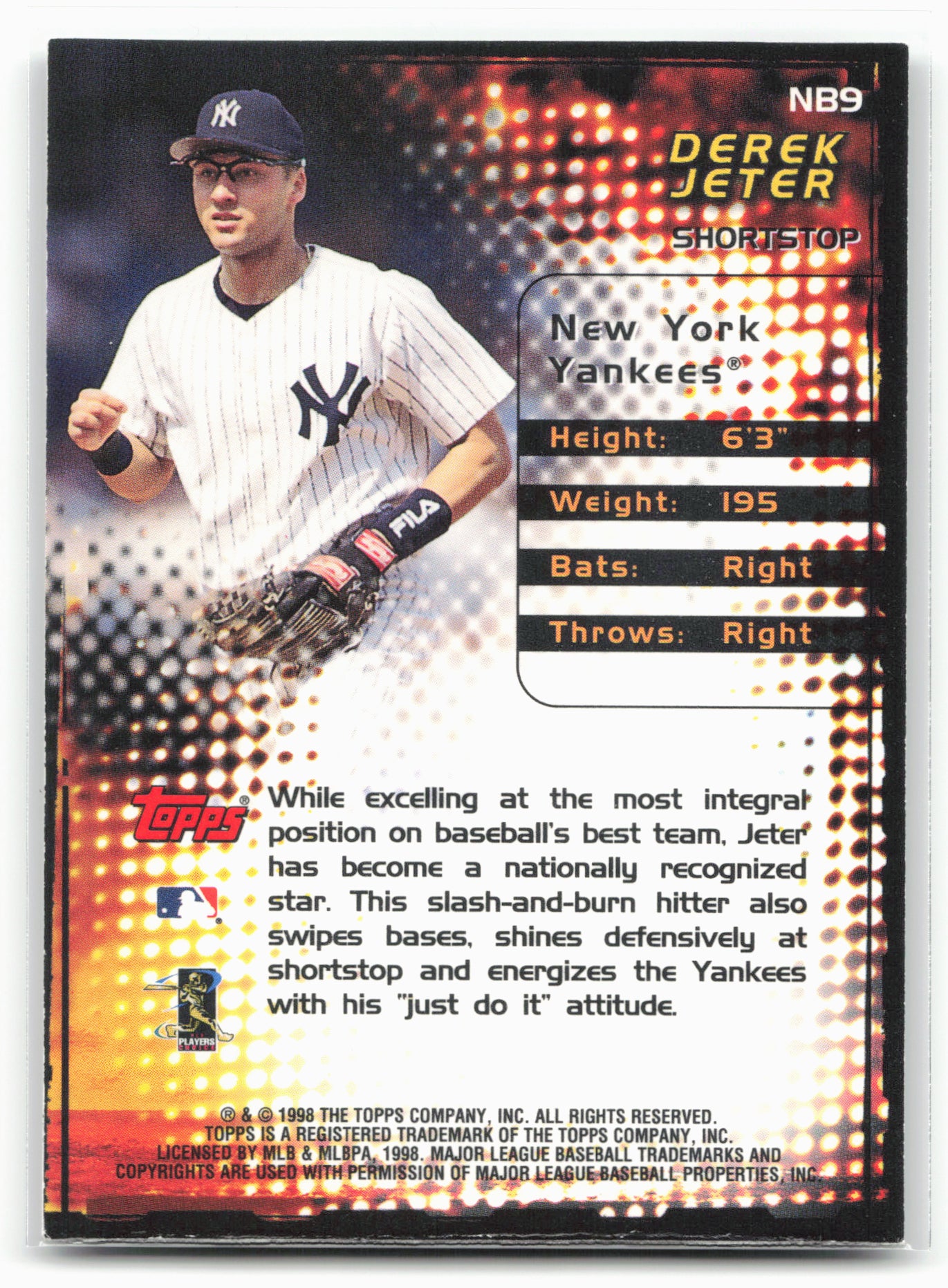 1999 Topps #NB9 Derek Jeter New Breed